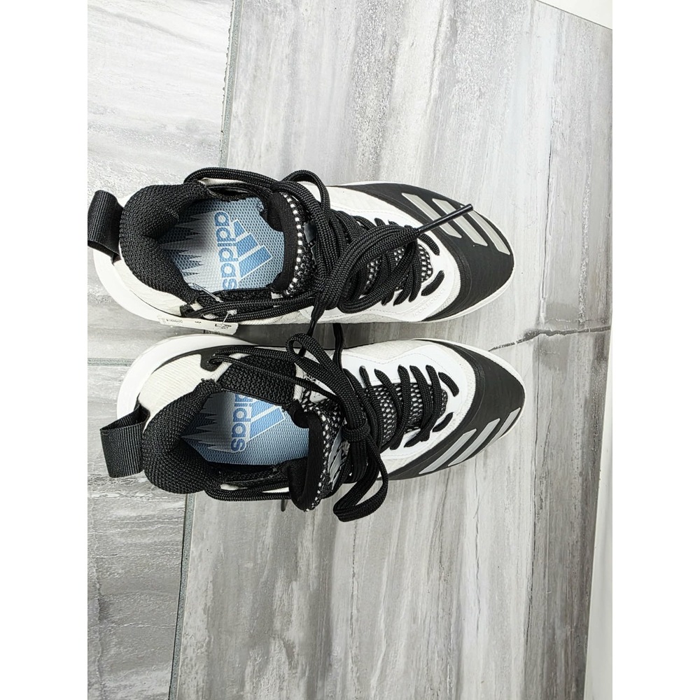 Mens‎ Size 7 Black White Silver Adidas Icon V Bounce Iced Baseball Metal Cleats - Picture 10 of 10